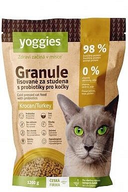 YOGGIES Cat Granule lisované za studena s probiotiky a krocaním masem 1,2kg