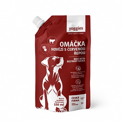 YOGGIES omáčka s hovězím masem a červenou řepou 150ml