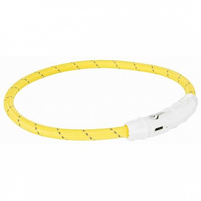 Obojek svítící USB 45cm, žlutý