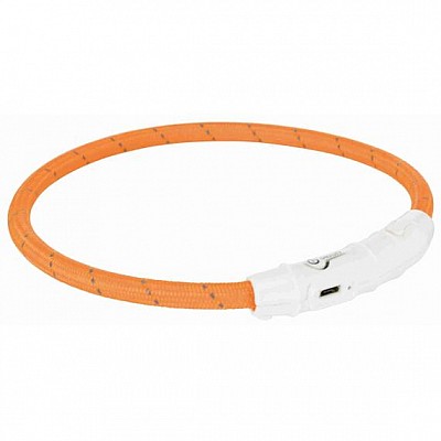 Obojek svítící USB 35cm, oranžový