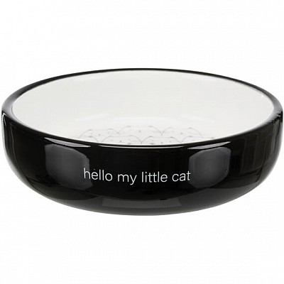 Miska keramická 0,3L/11cm, černá, motiv kočka