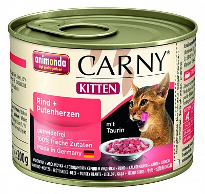 Carny Kitten hovězí&krůtí srdce 200g