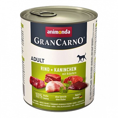 GranCarno Adult hovězí, králík a bylinky 800g