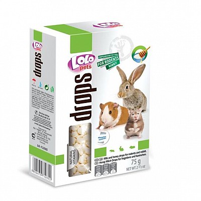 LOLOPets Dropsy mléčno-medové pro hlodavce 75g
