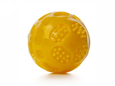 Strong míček 6cm, termoplast, plovoucí, zvuk, žlutý