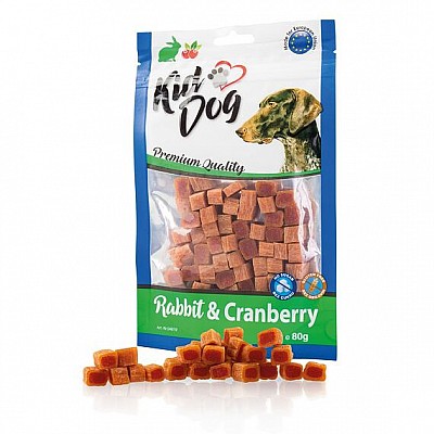 Mini kostičky s králíkem a brusinkami  80g