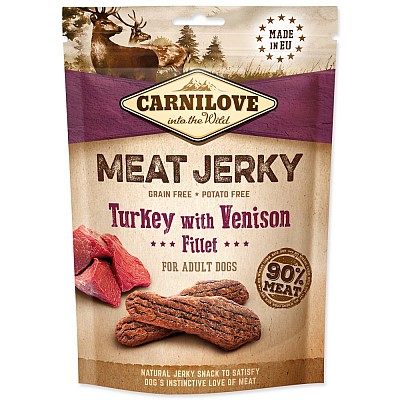 CARNILOVE Dog Jerky Snack Venison with Turkey Fillet 100g