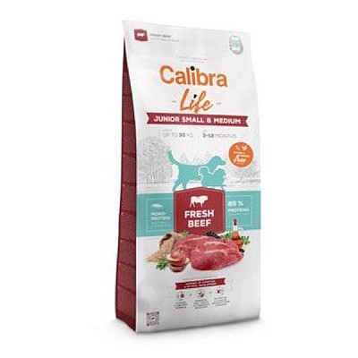 CALIBRA Dog Life Junior Small&Medium Fresh Beef 2,5kg