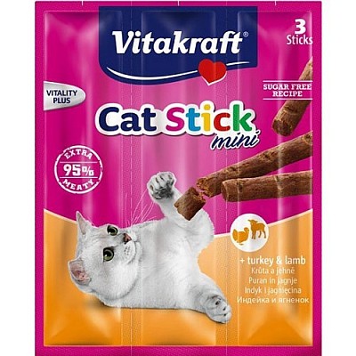 Vitakraft Cat Stick Mini 18g/3ks, krůta s jehněčím