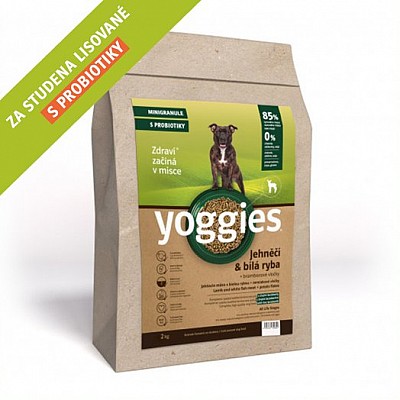 YOGGIES Minigranule jehněčí a bílá ryba  2kg