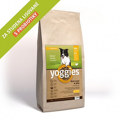 YOGGIES krůtí maso a jáhly 15kg Monoprotein + konzerva Yoggies 800g