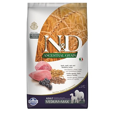 N&D Dog GrainFree Pumpkin Adult Medium/Large Lamb&Blueberry 12kg
