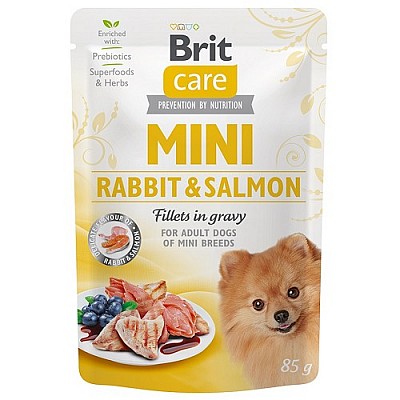 BRIT Care Mini Adult Rabbit&Salmon Fillets in Gravy 85g