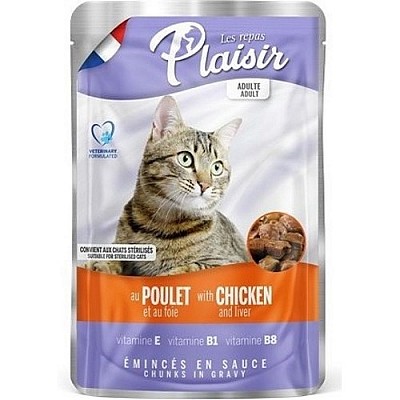 PLAISIR Cat Adult 100g kuře+játra