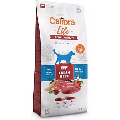 CALIBRA Dog Life Adult Medium Fresh Beef  2,5kg