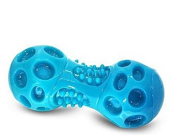 Dentální činka 14,2cm, termoplast, zvuk, modrá