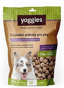 YOGGIES hypoalergenní bezlepkové piškoty s hmyzím proteinem a kurkumou 150g