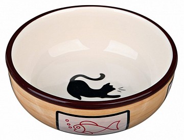 Keramická miska s motivem kočky a ryby 350ml/12,5cm