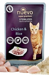 NUEVO Cat Super-Premium 85g Sterilised Chicken+Rice