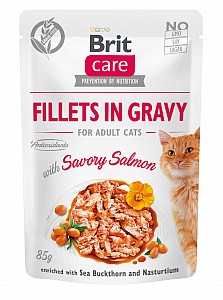 BRIT Care Cat Fillets Gravy Adult Savory Salmon 85g