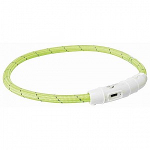 Obojek svítící USB 35cm, zelený