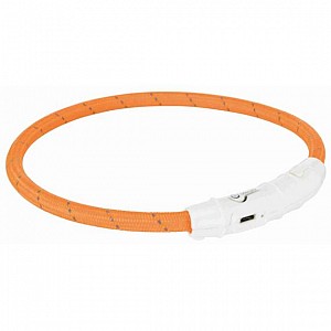 Obojek svítící USB 35cm, oranžový