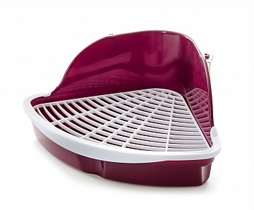Toaleta pro hlodavce s roštem 25x25x34cm, vínová