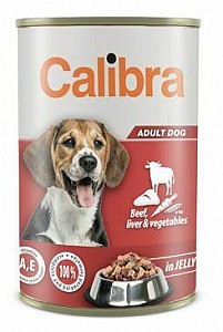 CALIBRA Dog Adult 1240g hovězí, játra a zelenina, jelly