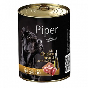 PIPER Dog kuřecí srdíčka s hnědou rýží 400g