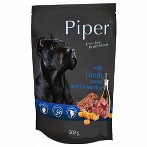 PIPER Dog jehněčí s mrkví a hnědou rýží 500g