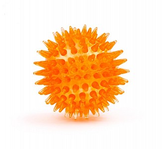 Míček s bodlinkami 6cm, termoplast, plovoucí, oranžový