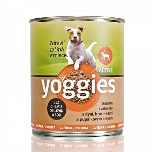 YOGGIES kousky zvěřiny s dýní, brusinkami a pupálkovým olejem 800g