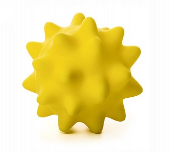 Míček s bodlinkami 9cm, vinyl, žlutý