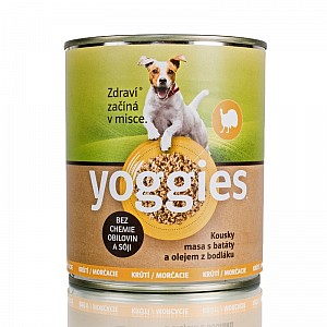 YOGGIES kousky krůtího masa s batáty a bodlákovým olejem 800g