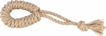 Přetahovací lano s kruhem 50cm, konopí/bavlna