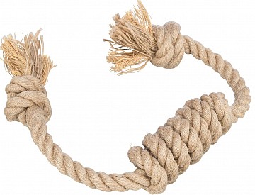 Hrací lano se spirálovým uzlem 48cm, konopí/bavlna