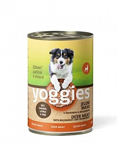 YOGGIES jelení maso s pohankou a brusinkami 400g