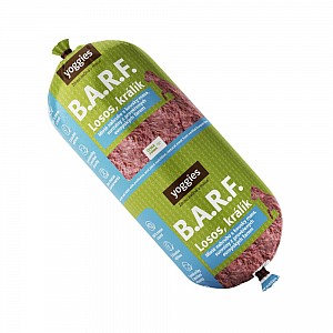 YOGGIES B.A.R.F 100% losos a králík s probiotiky a kloubní výživou  150g 12x