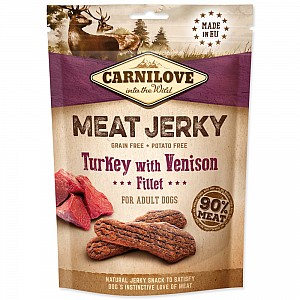 CARNILOVE Dog Jerky Snack Venison with Turkey Fillet 100g