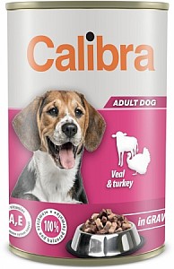 CALIBRA Dog Adult 1240g telecí+krůtí, gravy
