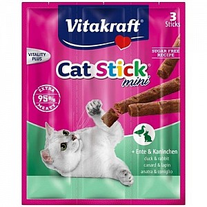 Vitakraft Cat Stick Mini 18g/3ks, kachna s králíkem