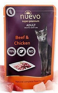 NUEVO Cat Super-Premium 85g Adult Beef+Chicken