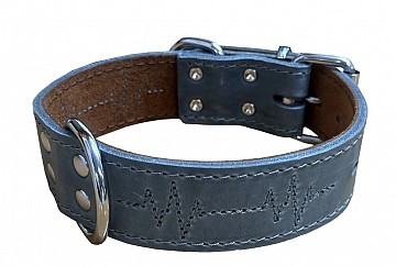 Obojek kožený d70cm/š40mm, EKG, šedý