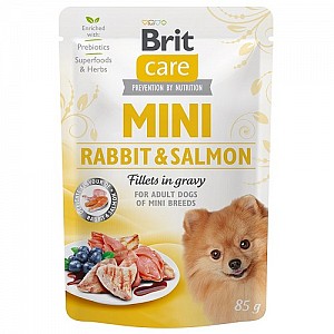 BRIT Care Mini Adult Rabbit&Salmon Fillets in Gravy 85g