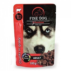 FINE Dog Adult 100g hovězí v omáčce