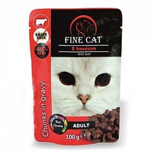 FINE Cat GrainFree Adult 100g hovězí v omáčce