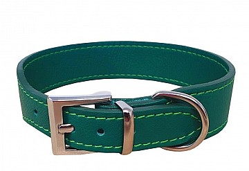 Obojek kožený d34cm/š23mm, Seta, zelený